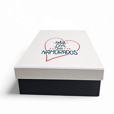 Caixa de Presente 15x20x8 Cartonada  Mensagem 6 Feliz dia dos Namorados