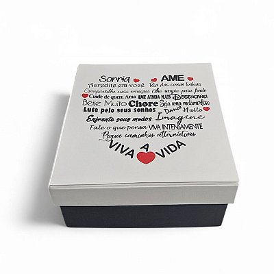 Caixa de Presente 15x20x8 Cartonada  Mensagem 17 Sorria Ame Acredite