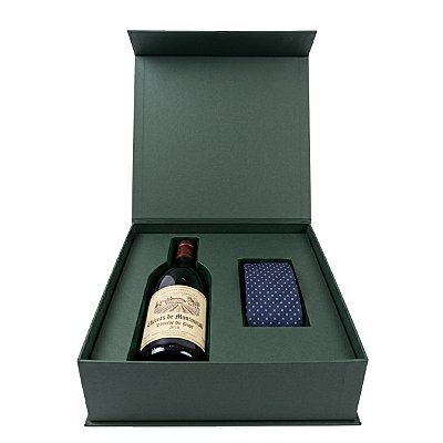 Caixa de Padrinhos 25x35x9 Personalizada Logomarca Berço Vinho + Gravata