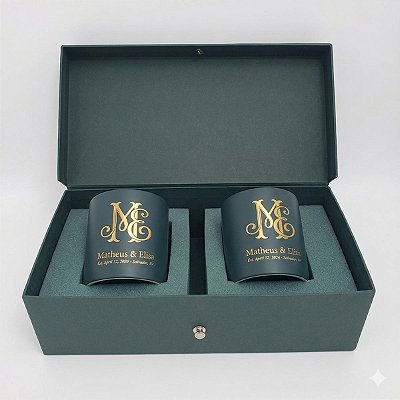 Caixa de Padrinhos 32x16x9 Personalizada Logomarca Berço 2 Canecas Casamento 15 Anos Aniversario Presente