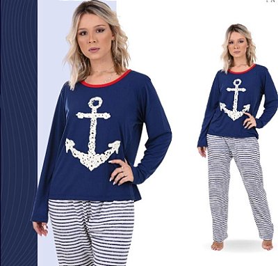 Pijama de Frio Feminino Algodão