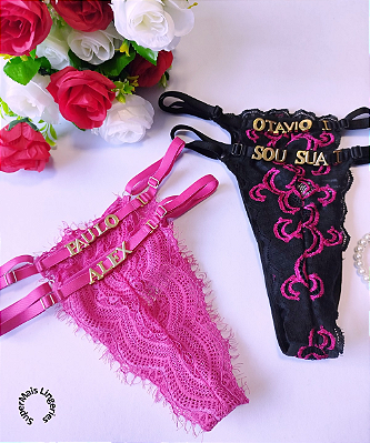 Calcinha Personalizada com Nome Parceiro Tamanho Único *Até 10 letras*