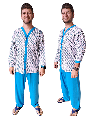 Pijama Masculino Inverno em Malha Tam G