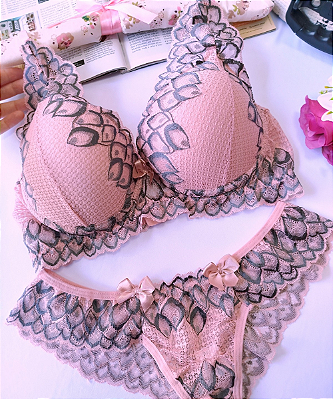 Conjunto Rose Renda na Alça Tam GG