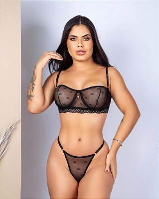 Conjunto de Lingerie Cropped My Love REF 971