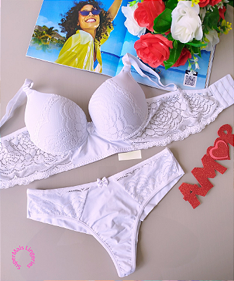 Conjunto de Lingerie Com Bojo e Renda