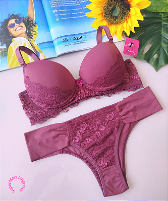Conjunto de Lingerie Com Bojo e Renda