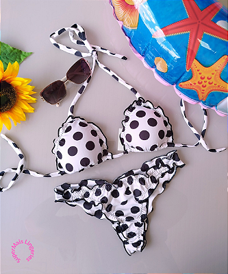 Biquíni Ripple Poá Branco