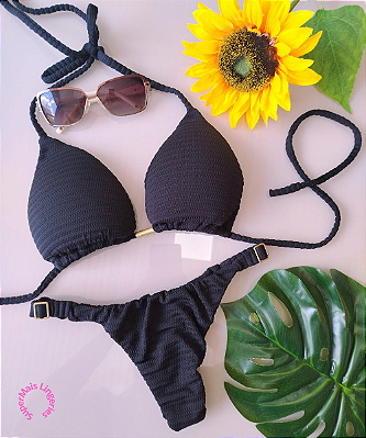 Biquíni Fio Regulagem Preto