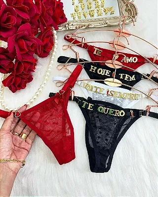 Calcinha Romance Personalizada Com Nome ou Frase Tamanho Único