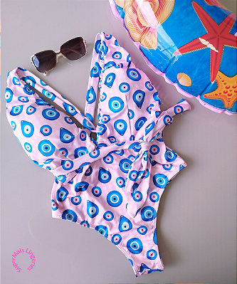 Maiô Amarra na Frente Estampado