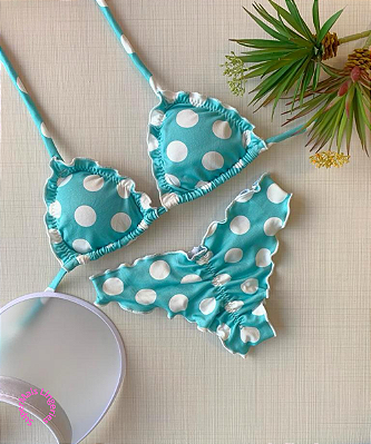 Biquíni Ripple Poá Verde Empina Bumbum