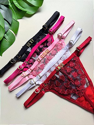 Tanga Bordada Personalizável Sexy e Delicada REF 048