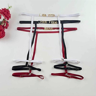 Cinta Liga Personalizável Strappy Tamanho Único Com 6 letras