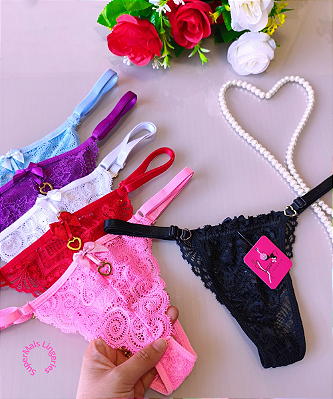 Tanga Love Ajustável em Renda Feminina REF 022