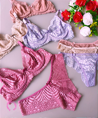 Conjunto de Lingerie sem Bojo com Aro REF 4022