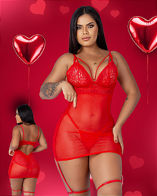 Camisola Sexy Tule Fatal REF 7604