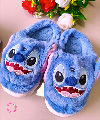 Pantufa Stitch e Angel Super Fofinha Antiderrapante