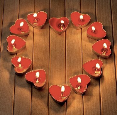 Kit 10 Velas Flutuantes Coração Vermelho