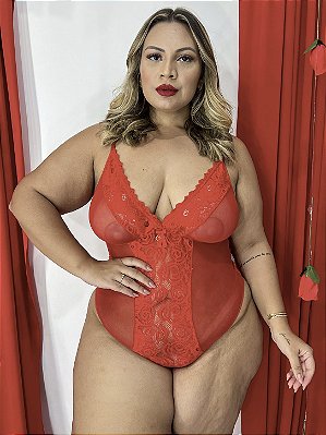 Body Ousadia Plus Size Dia dos Namorados Vermelho