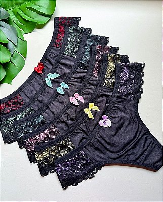 Calcinha Fio Conforto Cores Black REF 043