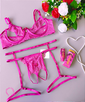 Conjunto Aro Trio Erotic REF 3055 Com Cinta Liga