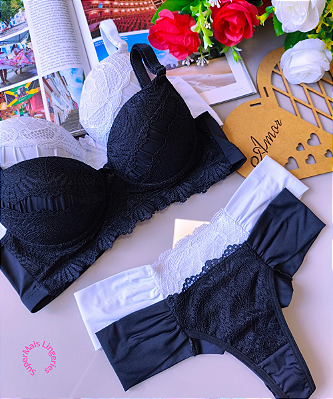 Conjunto de Lingerie com Renda Tamanho P