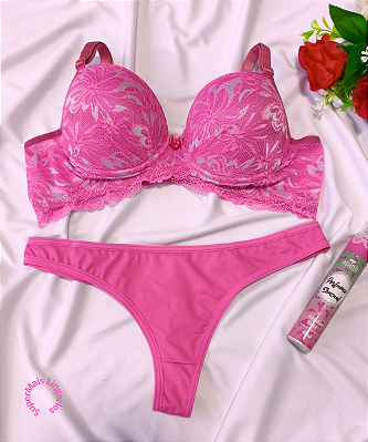 Conjunto de Lingerie Rosa Tamanho G