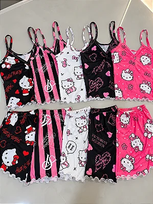 Short Doll Estampado Decote Feminino