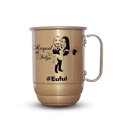 Caneca de alumínio personalizada para casamento noivas e madrinhas