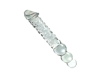 Dildo de Vidro com Ondulações - Transparente