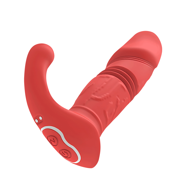 Vibrador Penetrável Texturizado Vai e Vem com Estimulador de Clitóris