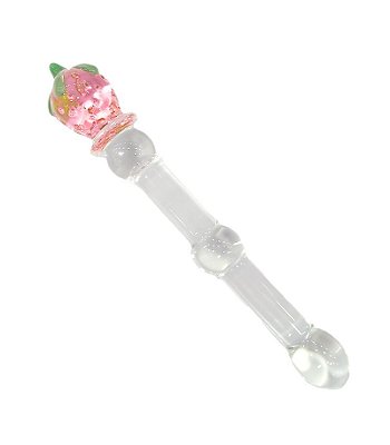 Dildo Masturbador de Vidro - Formato de Morango