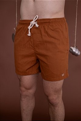 Short Caramelo em Linho Curto
