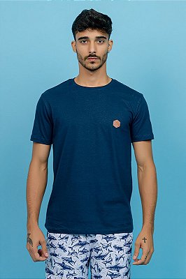 Camiseta Básica Algodão Azul Marinho