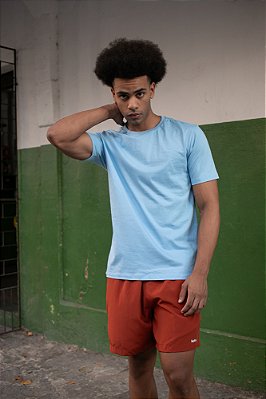 Camiseta Básica Algodão Azul Bebê