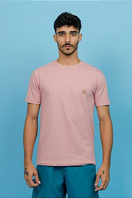 Camiseta Básica Algodão Rosa Seco