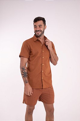 Camisa de Linho Caramelo