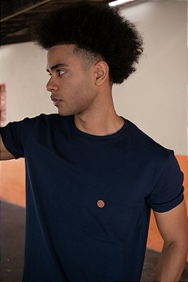 Camiseta Básica cotton Azul Marinho