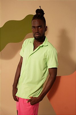 Camisa Tecido Leve Verde Claro