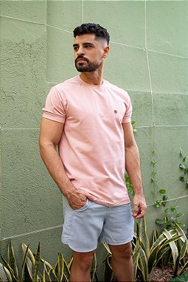 Camiseta Básica Cotton Rosa Nude