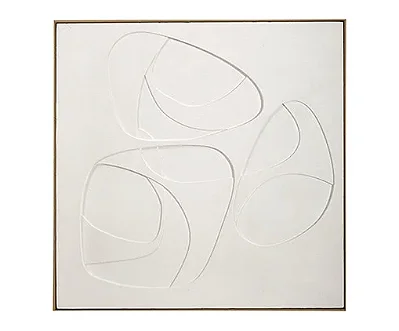 Quadro Payi Off White – 100x100cm com Moldura de 4,5cm | Elegância em Grande Escala