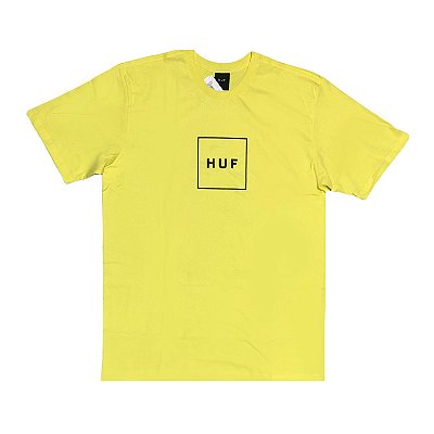 Camiseta Huf Silk Mc EssentialsBox Log Amarelo