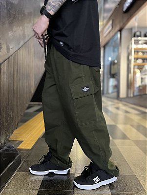 Calça Nipe Cargo Sarja Verde Musgo