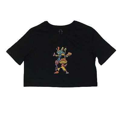 Cropped Grizzly Fungi Og Bear Tee Preto