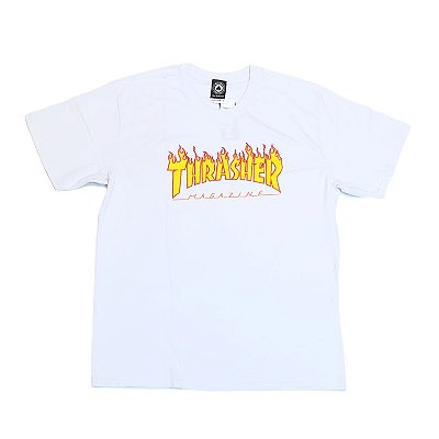 Camiseta Thrasher Flame Logo Branco