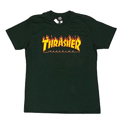 Camiseta Thrasher Flame Logo Forest Green