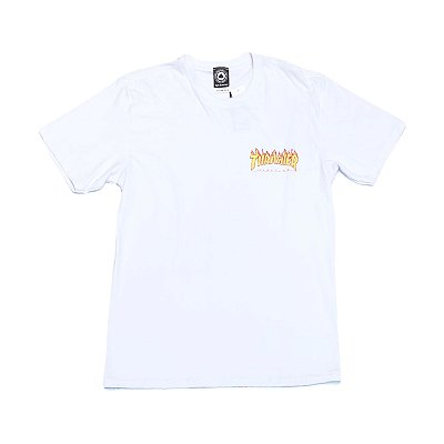 Camiseta Thrasher Flame Bottom Branco