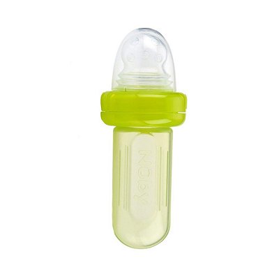 Alimentador Infantil de Silicone para Frutas e Legumes Pastosos Nuby Verde