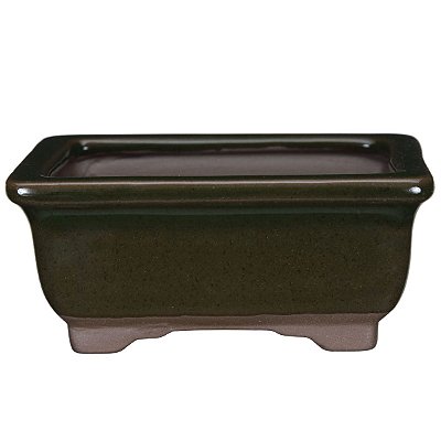 Vaso Retangular Esmaltado Literato Para Bonsai Mame 9X 7,5  X 3,5 cm